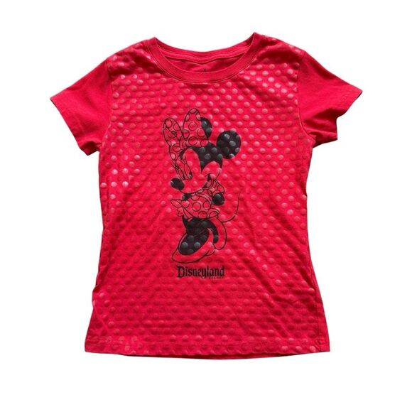 Disneyland Parks Minnie Mouse Red Black Shirt Girls Medium - Picture 1 of 6